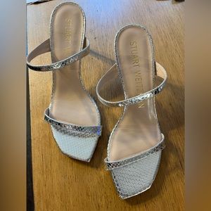 Stuart Weitzman silver high heel sandals size 7.5